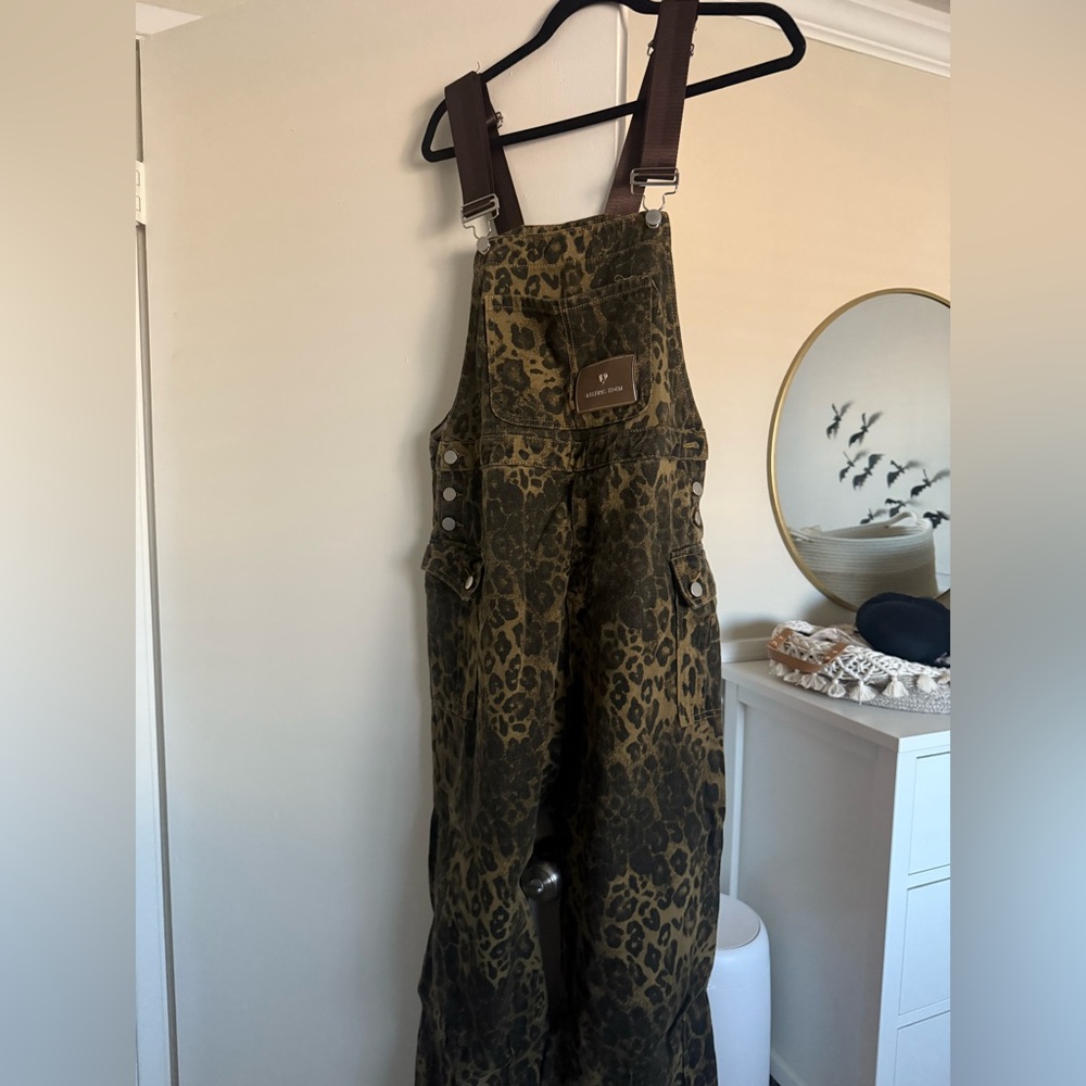 Leopard Print Overalls